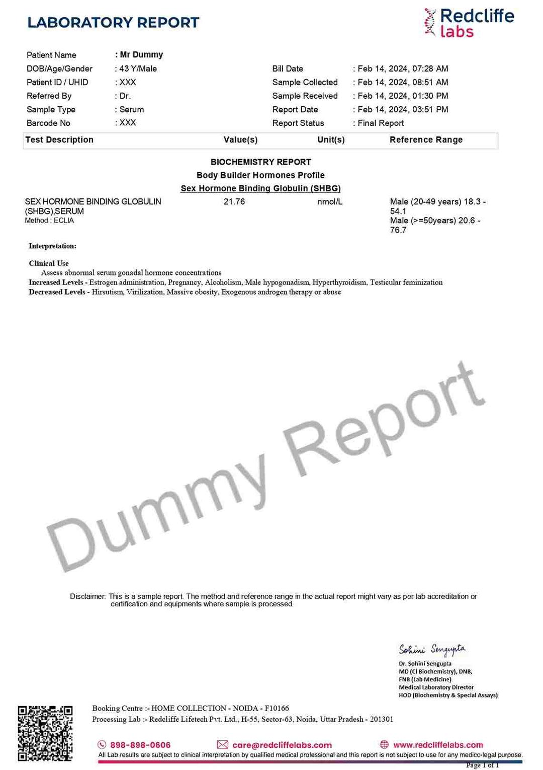 Sex Hormone Binding Globulin (SHBG) Test in Tandalja, Vadodara @ 2500 -  Redcliffe Labs