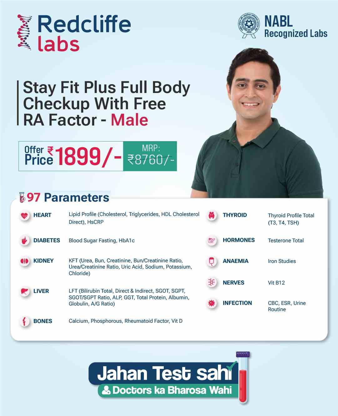 Stay Fit Plus Full Body Checkup With Free RA Factor - Male in Mumbai 