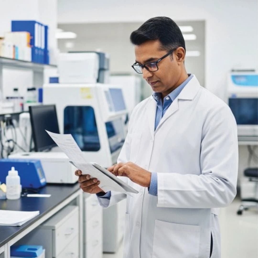 Sample processing in certified laboratory