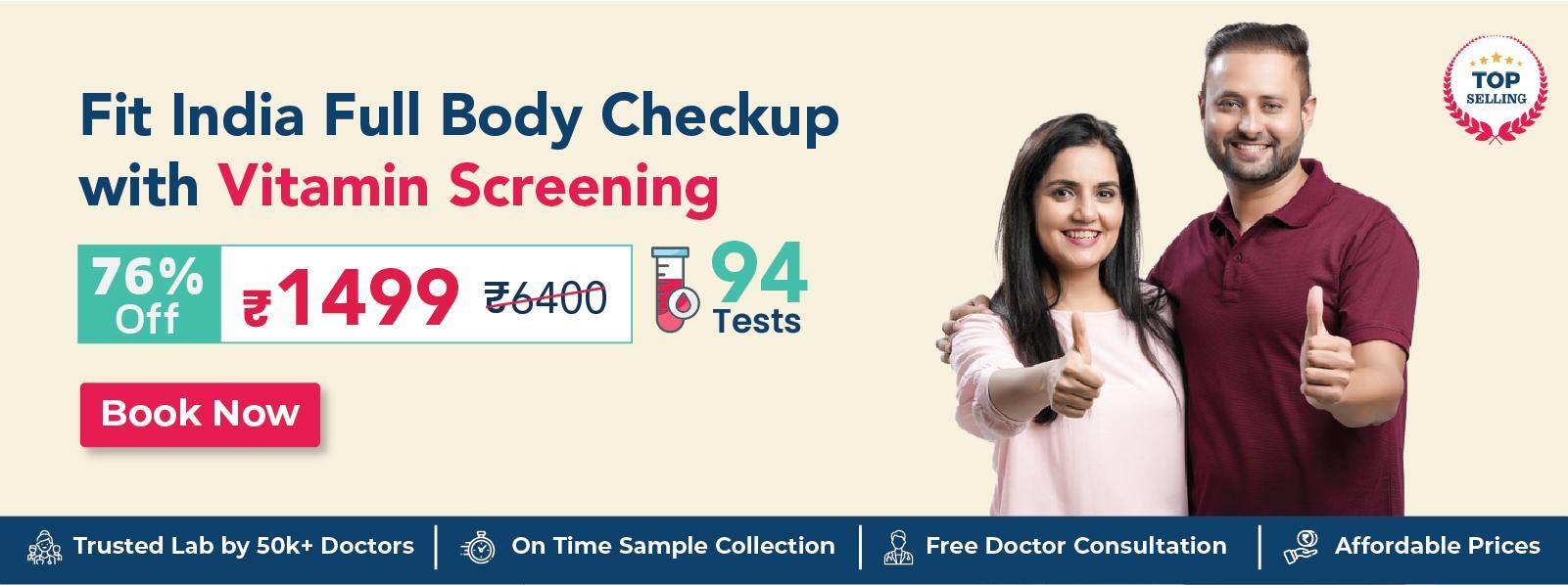 Fit India Full Body checkup with Vitamin Screening in Raipur