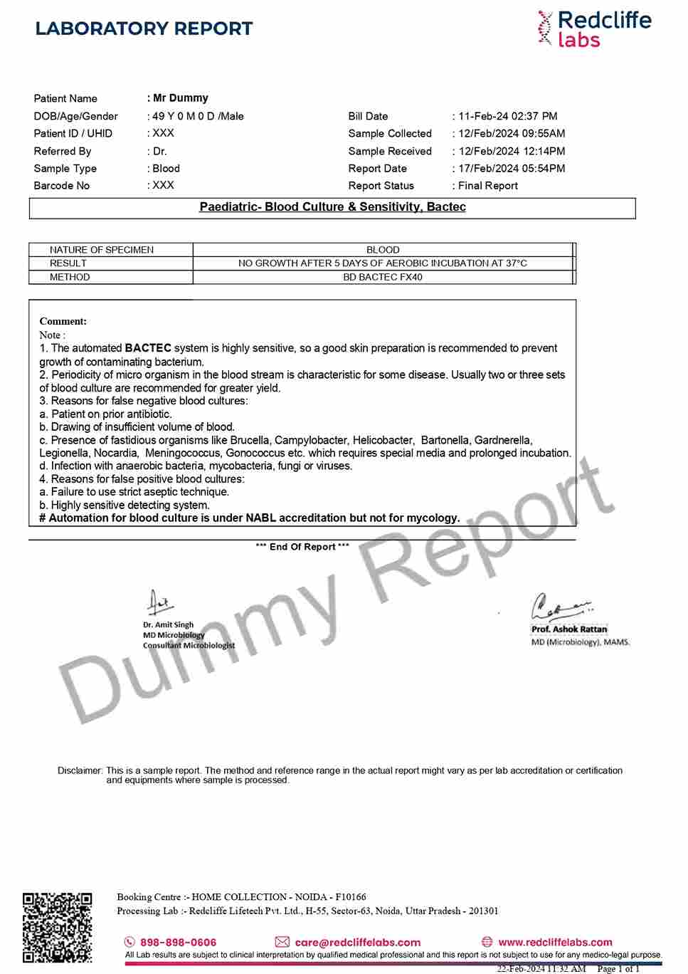 Paediatric- Blood Culture & Sensitivity, Bactec Test in Kalyan @ 1300 ...