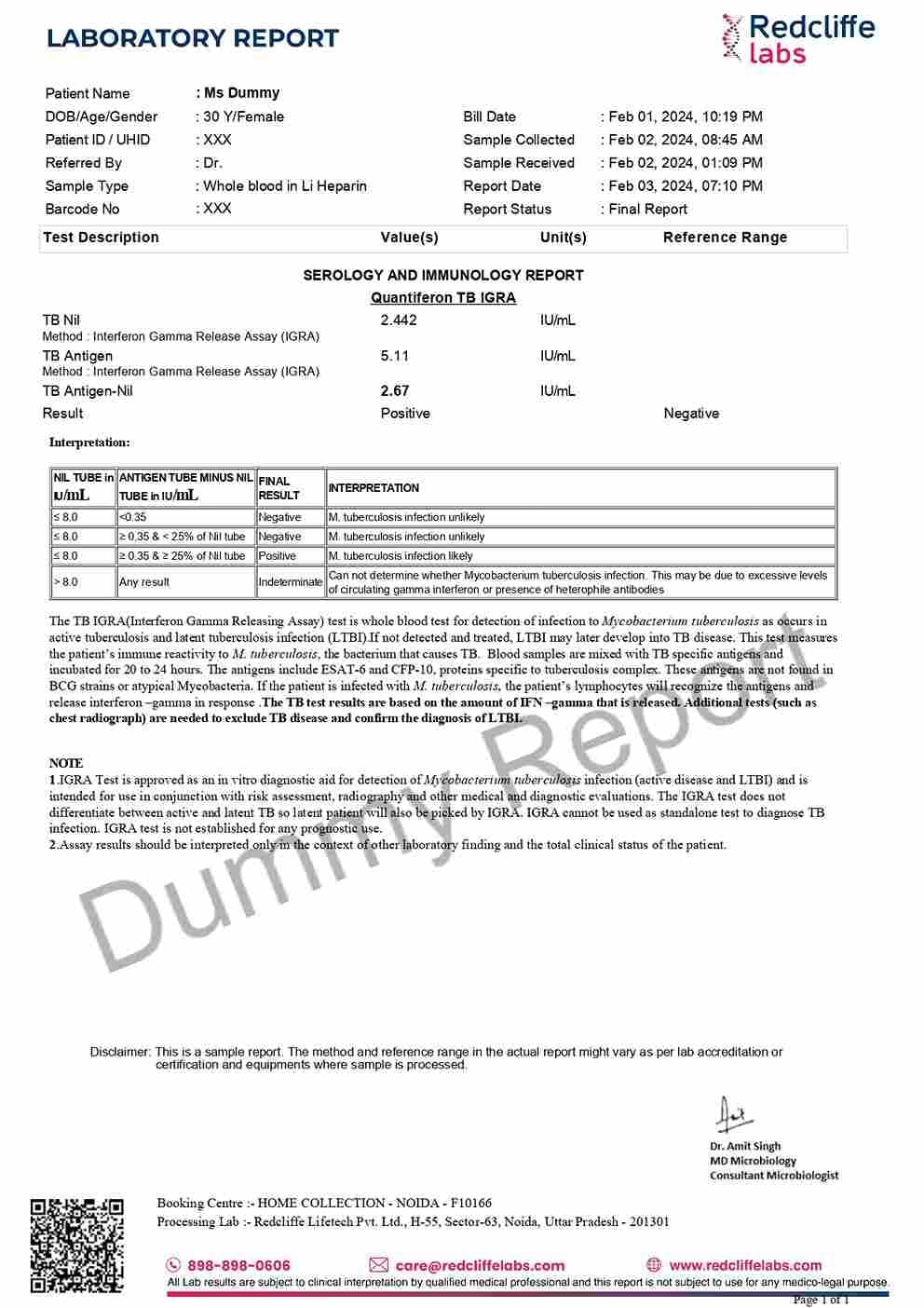 Red Gold Tests.pdf Quantiferon TB IGRA Test in Ambala @ 2399 - Redcliffe Labs