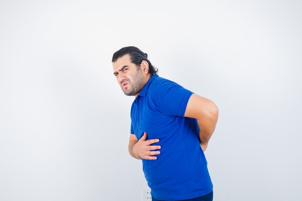 Man with chest and back pain